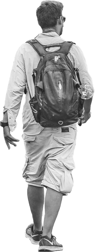 Backpacker Man Walking